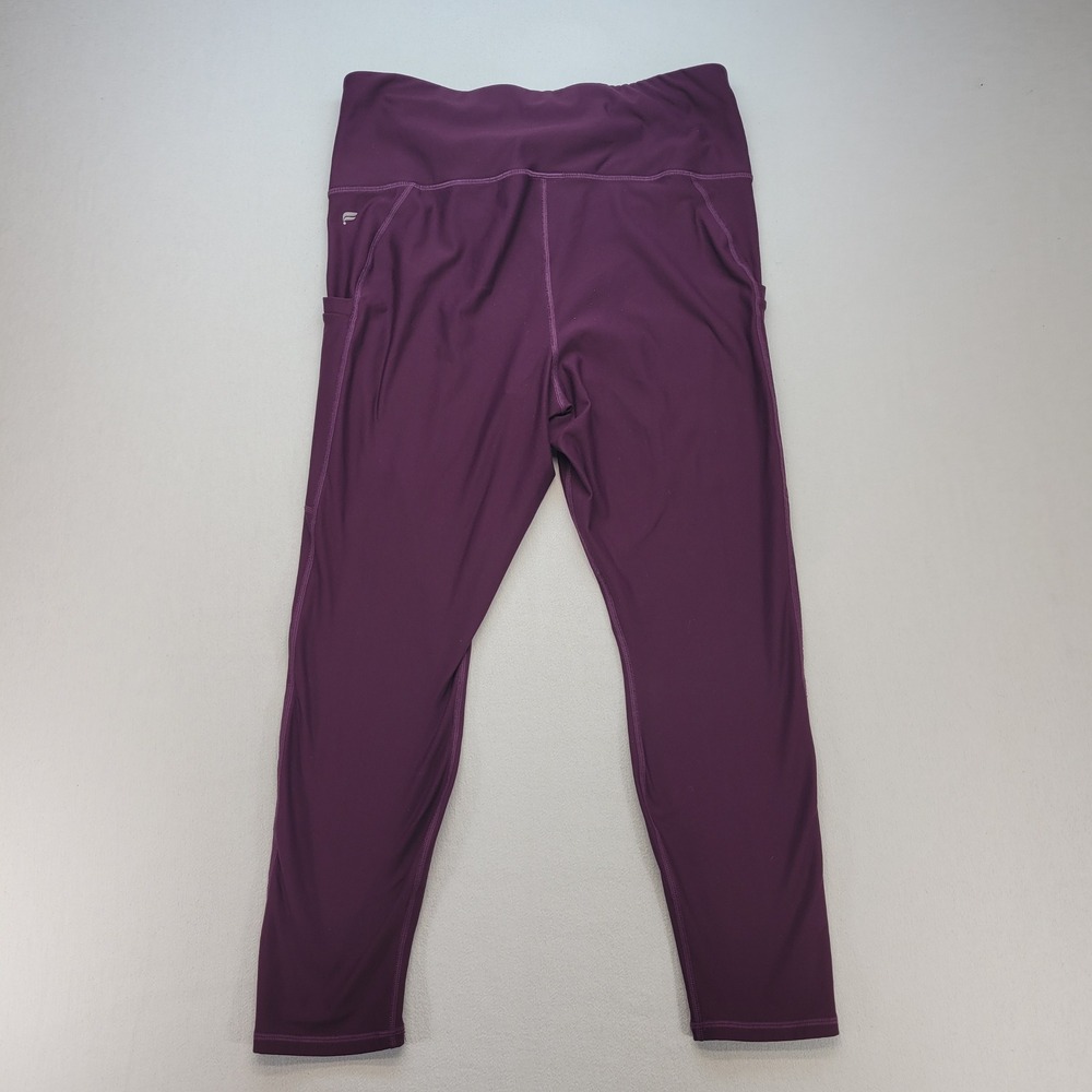 Fabletics Leggings Womens XL Purple High‎ Rise Side Pockets Athletic Yoga